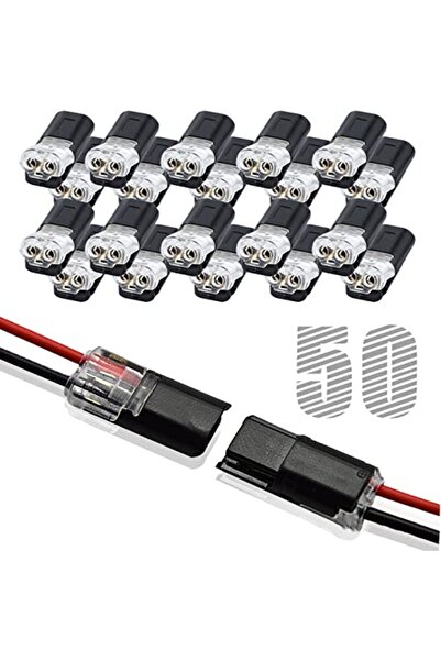 Choice 50 قطعة من موصلات الأسلاك ذات الجهد المنخفض، موصل مزدوج السلك مزود بمش...