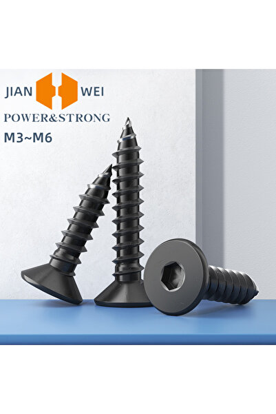 Choice29 براغي تثبيت ذاتية الثقب برأس مسطح M3x10 (50 قطعة) M3 M4 M5 M6، سداسي...