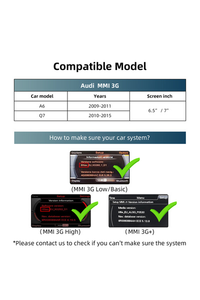 Choice جهاز فك تشفير شاشة MMI Ezonetronics OEM لسيارات أودي A6 وQ7 موديلات 20...