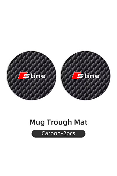Choice Carbon 2PCS Car Carbon Leathe Coasters Centre Console Water Centre Con...