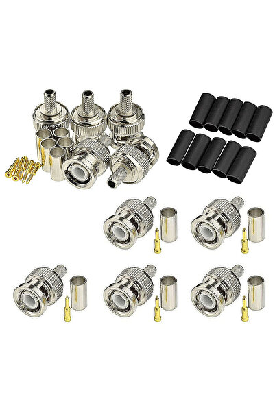 Choice3 RG59 10PCS BNC male 10PCS 50 Ohm BNC Male Crimp Connectors for RG58/R...