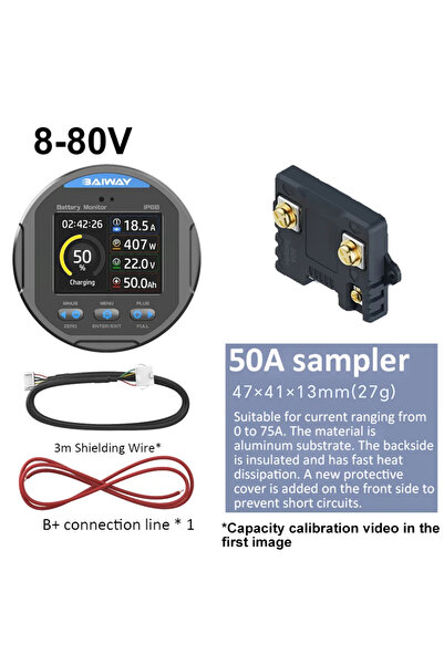 Choice جهاز اختبار بطاريات مقاوم للماء، بقدرة 50 أمبير (0-75 أمبير)، يعمل بتي...