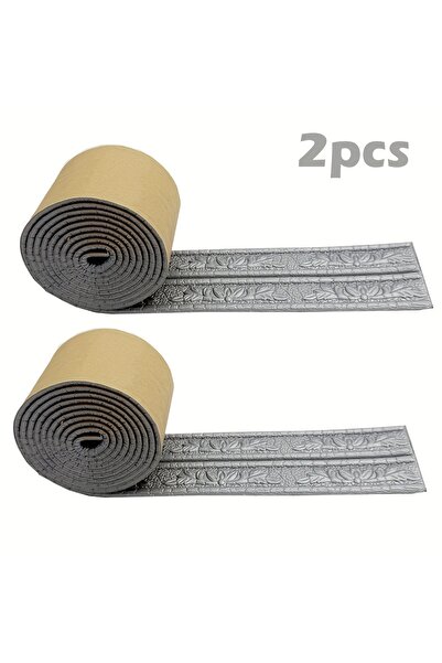 Choice شريط لاصق ذاتي اللصق رمادي اللون مكون من قطعتين لتزيين حواف ورق الحائط...