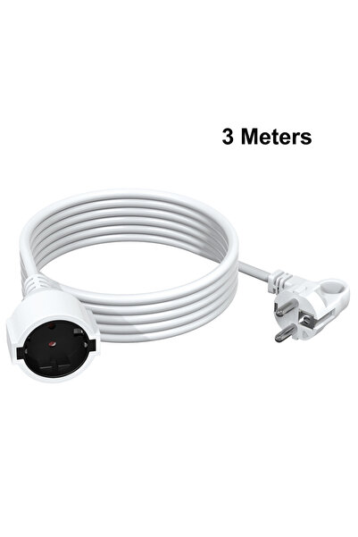 Choice5 3 meters white 2/3/5 meters EU Power Extension Cord Schuko plug Exten...