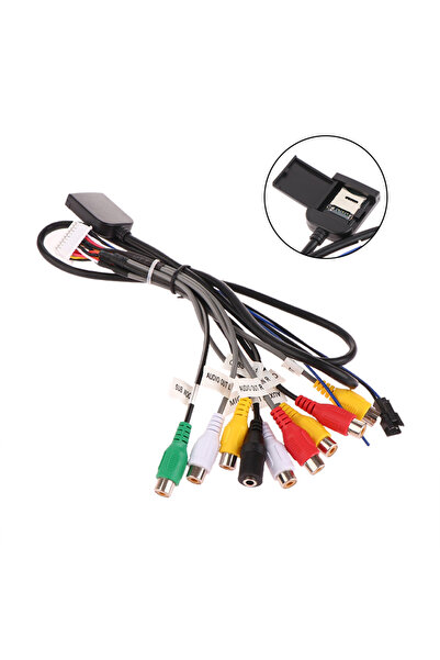 choice2 كابل راديو ستيريو للسيارة مزود بفتحة بطاقة و8 رؤوس وموصل 20 سنًا ومخر...