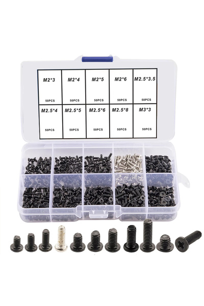 Choice m2 m2.5 m3 500pcs M2 M2.5 M3 Screw Set, Laptop Screw Kit for Repair Co...