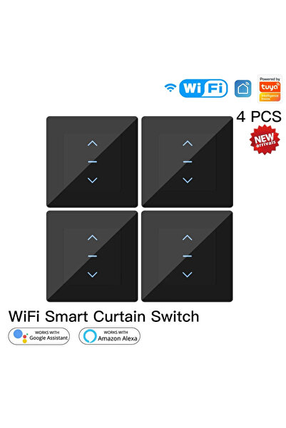 Choice5 MOES 4 PC BLACK MOES Touch Design WiFi Smart Curtain Switch for Motor...