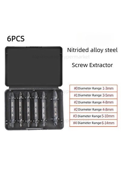 Choice1 مجموعة رؤوس مثقاب سوداء مكونة من 6 قطع لإزالة البراغي التالفة والمكسورة.