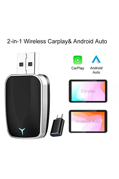 Choice5 2in1-8 Carplay Android Auto Wireless Adapter 2 in 1 Carplay Adapter f...