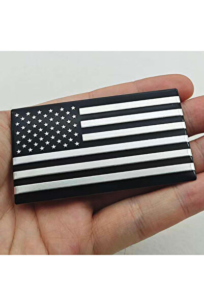 Choice ملصق سيارة من الألومنيوم باللونين الأسود والفضي، يحمل علم الولايات الم...