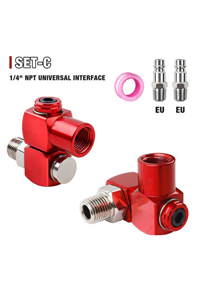 Choice موصل خرطوم هواء دوار 360 درجة، مقاس 0.25 بوصة NPT SET-C، وصلة خرطوم هو...