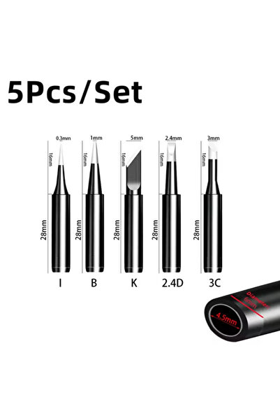 Choice خمس قطع من مكاوي اللحام باللون الأسود، مزودة برأس مكواة 900M، وسلك نحا...