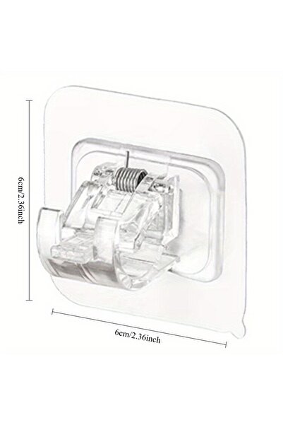 Choice حاملات قضبان ستائر لاصقة شفافة - 10 قطع - بدون حفر - أقواس تثبيت جداري...