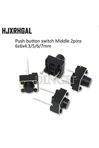 Choice1 50 قطعة من مفاتيح الضغط اللمسية ثنائية الأطراف (6×6×4.3 مم) ذات الطرف...