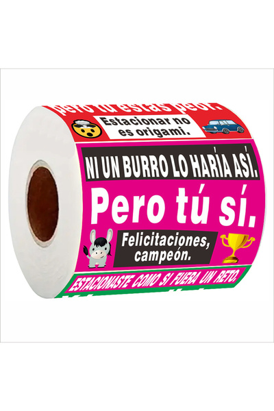 Choice ملصقات مواقف السيارات الإسبانية باللون الأحمر الوردي، 150 قطعة - 5 تصا...