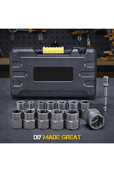 Choice مجموعة مفاتيح ربط صدمية مكونة من 14 قطعة، تتضمن مستخرج ومزيل صواميل وب...