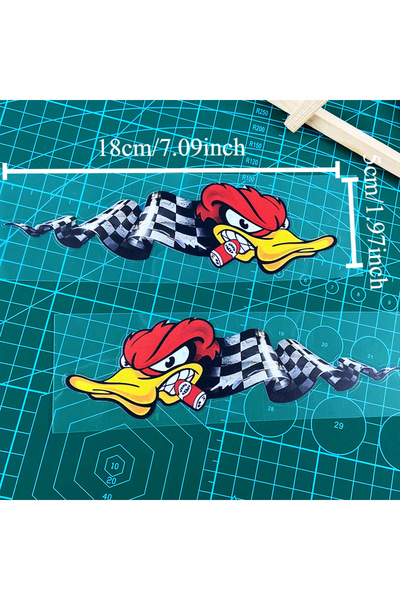 Choice 18X5CM HYS01-HYS02 1Pair Angry Duck with Cigar Cartoon Funny Motorcycl...