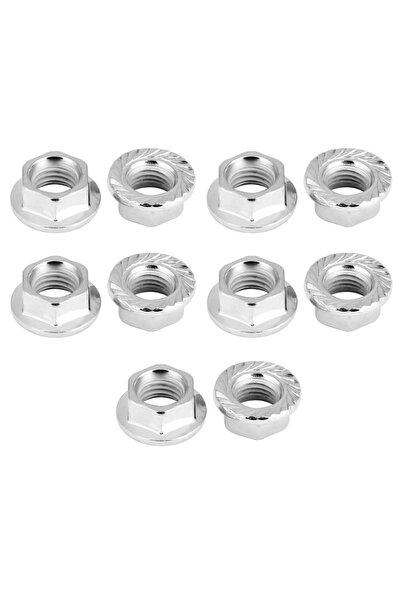 Choice 10 قطع من الصواميل السداسية ذات الخيوط الدقيقة M10 * 1.25 الفضية، مع ق...