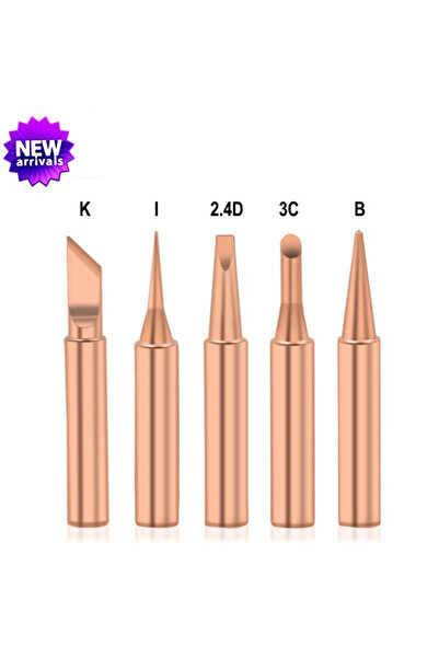 Choice مجموعة رؤوس لحام نحاسية على شكل حرف T، 5 قطع، مكواة لحام كهربائية، رؤو...