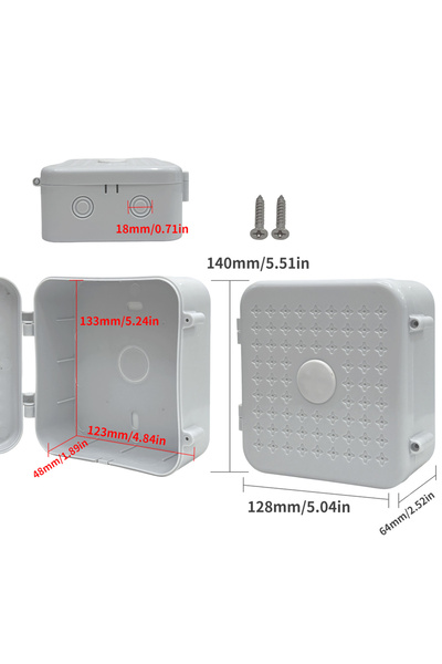 Choice صندوق توصيل خارجي مقاوم للمطر 140-128-64 مم، غلاف كهربائي بلاستيكي، حا...