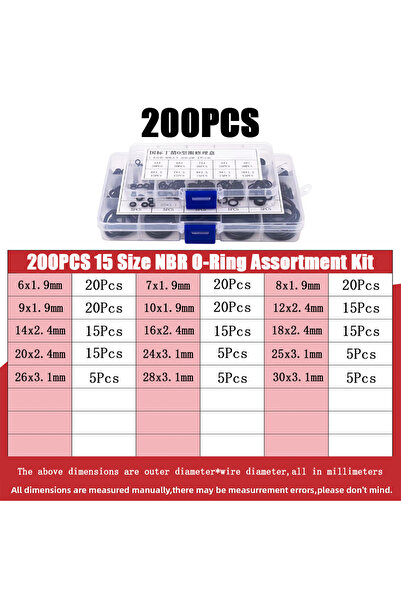 Choice1 200 قطعة حلقات نتريل مطاطية لإصلاح السيارات والمركبات، حشوات مرنة لإح...