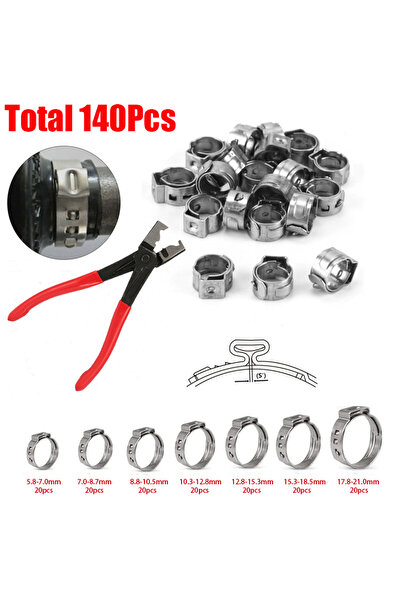 Choice 140 قطعة من مشابك الخراطيم أحادية الأذن بدون درجات + قطعة واحدة من كما...