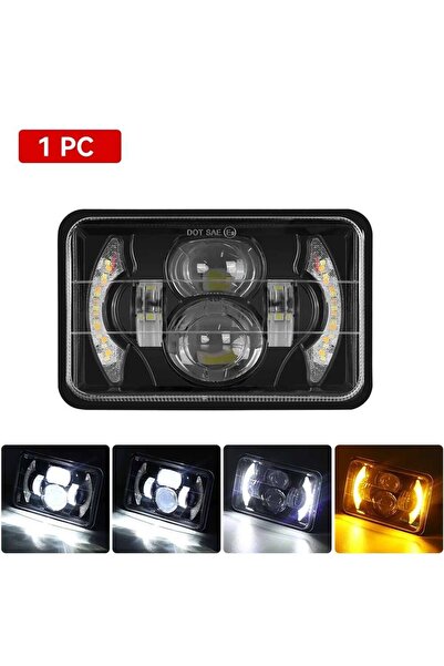 Choice1 1pc 4X6" Inch LED Headlights Hi/Lo Beam With White Amber DRL For H465...