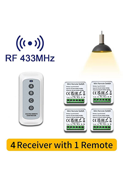 choice2 مفتاح لاسلكي ذكي بأربعة أجهزة استقبال وجهاز تحكم عن بعد واحد، بتردد 4...