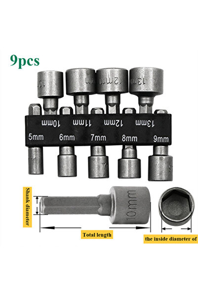 Choice GZ183-9pcs 9/14/23pcs/set 5mm-13mm Hex SocketS Sleeve Nozzles Nut Driv...