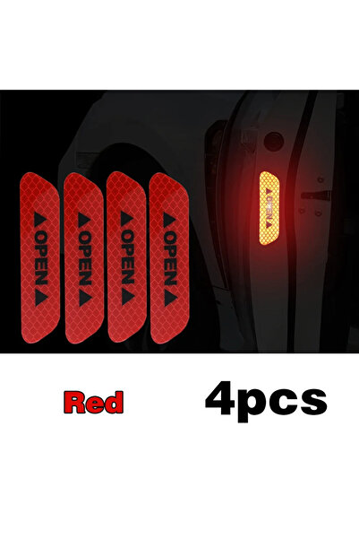 Choice 4 قطع من ملصقات أبواب السيارة العاكسة الحمراء ISGTDRM، 4 قطع من ملصقات...