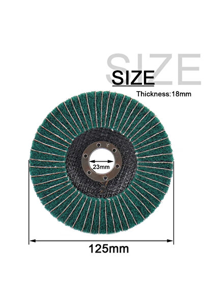 Choice قرص تلميع أخضر اللون بقطر 125 مم مصنوع من ألياف النايلون، مزود بورق صن...