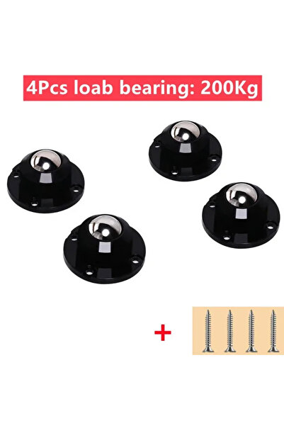 Choice11 E black 4Pcs Furniture Casters Wheels 1/2/3/4 Beads Pulley Self Adhe...