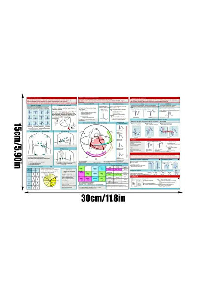 Choice 1pc Ekg Rhythm Pocket Cards Ecg Interpretation Pocket Card Horizontal ...