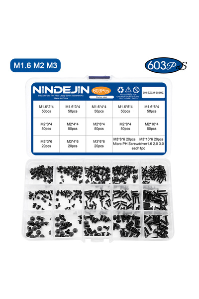 choice2 M1.6 M2 M3 603pcs Laptop Computer Screw Kit with Nut M1.6 M2 M2.5 M3 ...