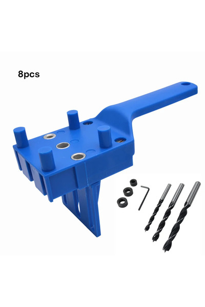 Choice 8 قطع من رؤوس المثقاب الزرقاء 6/8/10 مم، أداة تثبيت وتد الخشب، دليل حف...