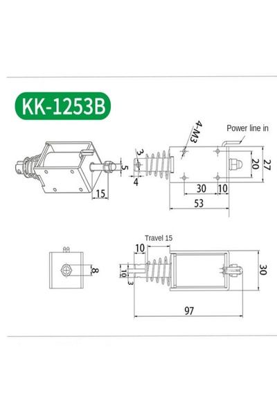 Choice 12V 1253B Push Pull Type Linear Solenoid Switch Open Frame Electromagn...