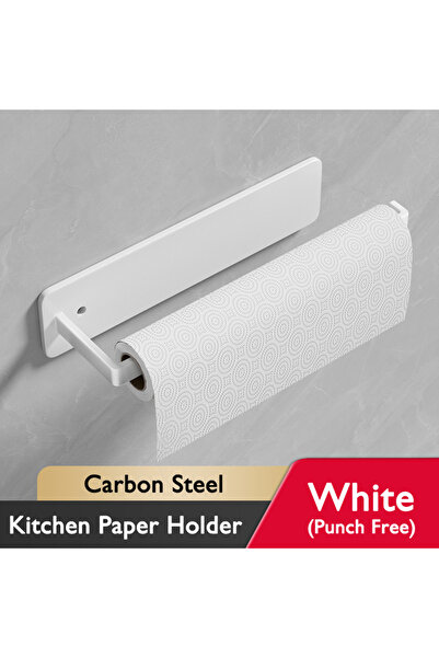 Choice White Self Adhesive Kitchen Paper Holder No Drill Napkin Tissue Towel ...