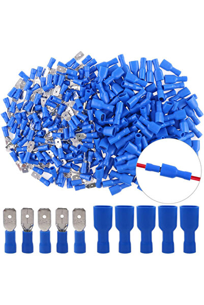 Choice 50pair 100pcs Blue 100pcs 50pairs 6.3mm 16 14AWG Female Male Electrica...
