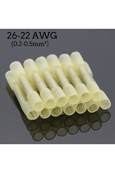 Choice18 50PCS Yellow(small)(bht) Heat Shrink Butt Wire Connectors AWG 16-14 ...