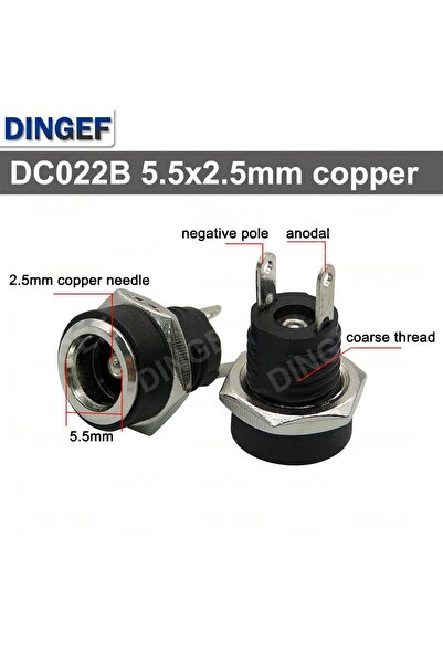 Choice3 10 قطع 5.5 × 2.5 مم، 10 قطع DC-022B 3A 12 فولت، موصل أنثى للتثبيت على...