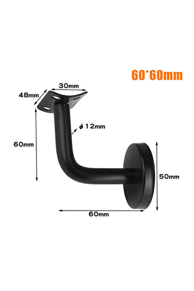 Choice1 دعامة درابزين سوداء مقاس 60 × 60 مم، مصنوعة من الفولاذ المقاوم للصدأ،...