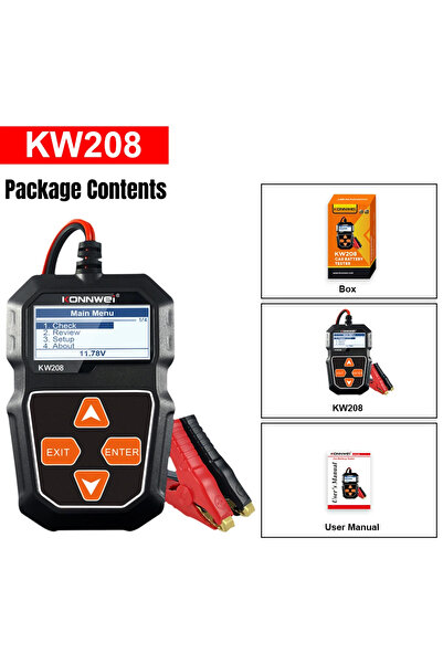 Choice جهاز مراقبة بطارية السيارة KONNWEI KW208 2026 بجهد 12 فولت، جهاز اختبا...