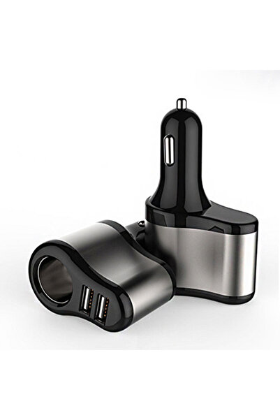 Choice1 Silver 12V-24V Car Cigarette Lighter Sket Splitter Plug Dual USB Char...