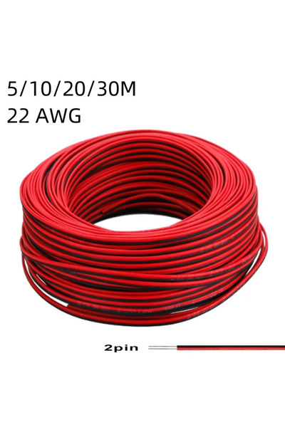 choice2 5m 22 AWG 5/10/20/30m 2pin 22 AWG UL2468 2*0.5mm Extension Cable use ...