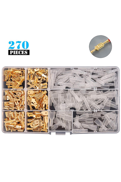 Choice 270 قطعة من موصلات الأسلاك المعزولة الذكرية والأنثوية بأحجام 2.8/4.8/6...