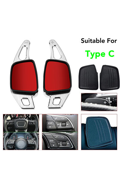 Choice مبدل سرعات فضي من النوع C لعجلة القيادة لسيارات أودي A3 RS3 A4 B9 S4 A...