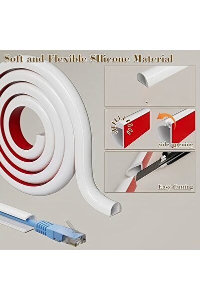 Choice قناة كابل لاصقة غير مرئية بيضاء اللون، 15 مم، 1 متر، قطعة واحدة - غطاء...