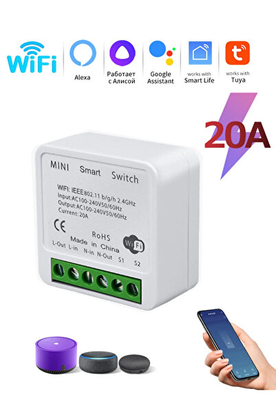 Choice1 WiFi 20A 16A 20A WiFi Smart Switch Module RF433Mhz Receiver Breaker R...