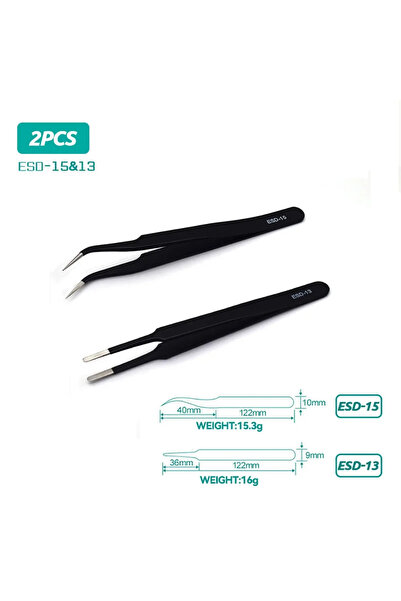 Choice الخيار 3: ملاقط مضادة للكهرباء الساكنة مصنوعة من الفولاذ المقاوم للصدأ...