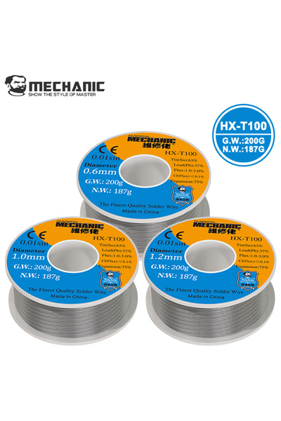 MECHANIC 1.0 مم قطعة واحدة HX-T100 200 غرام سلك لحام ذو قلب صمغي خفيف 0.3 مم ...